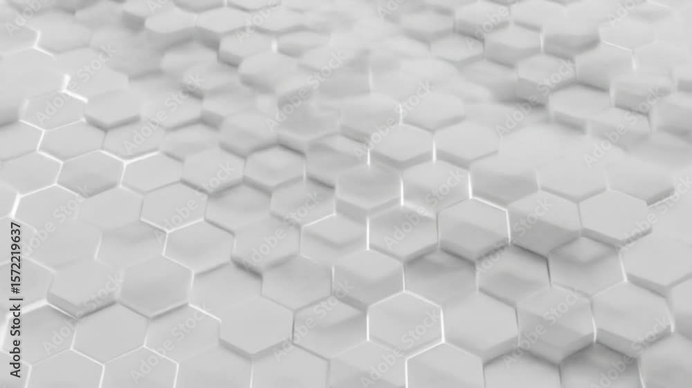 Poster abstract white background featuring a hexagonal grid pattern with subtle light variations around edg