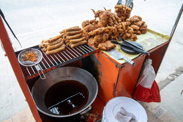 Street Fried Food with Reused Oil High-Risk Junk Food Display