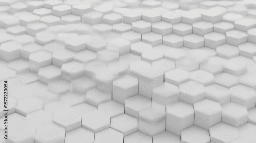 Aufkleber a dynamic arrangement of white hexagonal prisms creating a textured and geometric surface pattern vi