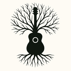 Bird on branch vector illustration with leaf design silhouette