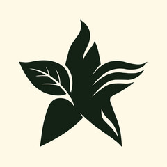 Abstract floral design featuring a vector illustration of a leaf, symbolizing nature, growth, and eco-friendly elements