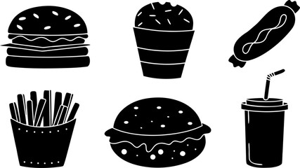 vector set of fast food food drawn with a hand dra.eps