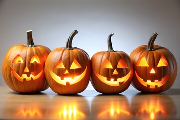 Spooky Glowing Halloween Jack-o'-Lanterns