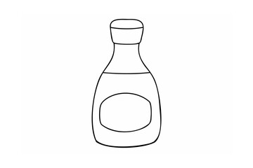 Simple bottle with label container liquid