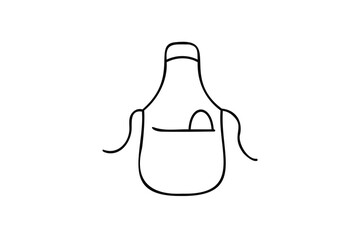 Simple black outline of a chef's apron cooking kitchen
