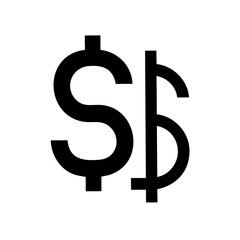 Dollar sign symbol with white background currency money