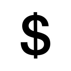 Dollar Sign Silhouette on White Background money currency