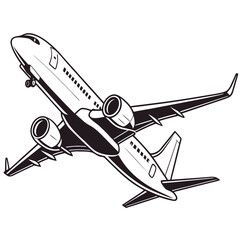 Sleek jetliner soaring against white background airplane aircraft