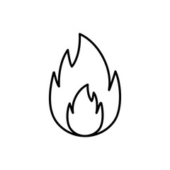 fire flame icon vector fire icon single outline black flame
