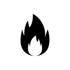 black flame fire icon vector fire flame black simple