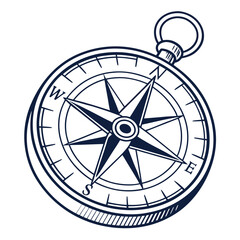 Vintage Compass With Starburst Design navigation antique