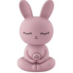 Fototapeta premium Dreamy rosy bunny figurine striking a zen yoga pose fostering a calm and peaceful ambiance