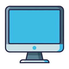 Modern computer monitor with blue screen and stand display technology