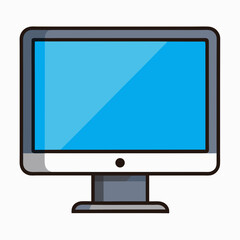 Flat screen computer monitor with blue display technology digital