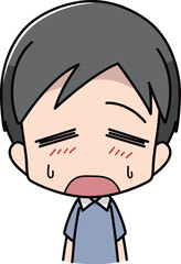 顔が火照る男性のイラスト