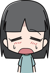 顔が火照る女の子のイラスト