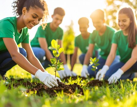 Youth Environmental Volunteers Planting Trees A Collaborative Effort for a Greener Future