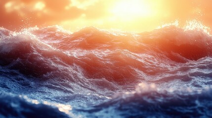 Ocean Waves at Sunset: A Dramatic Seascape