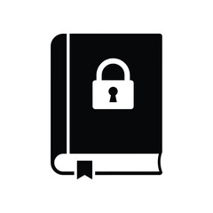 A closed book with a lock, symbolizing secured knowledge and confidential information