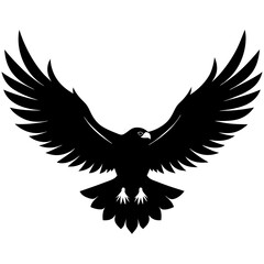 Fototapeta premium Majestic bald eagle soaring with wings spread wide in flight