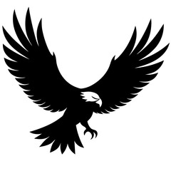 Fototapeta premium Majestic bald eagle soaring with wings spread wide in flight
