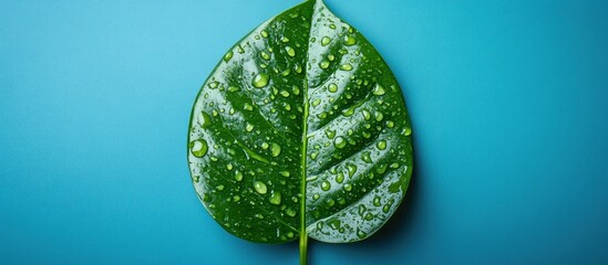 Dewdrops on a Lush Green Leaf