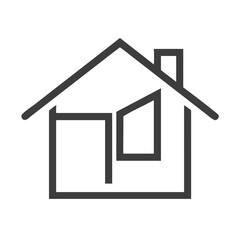 Simple House Outline With Chimney home building