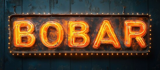 Vintage Bobar Neon Sign: Rustic Charm and Retro Lighting