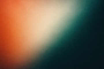 Fototapeta premium Textured gradient background with warm orange blending into cool teal and dark blue
