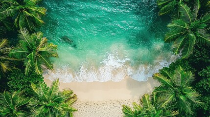 Aerial View of Tropical Beach Paradise