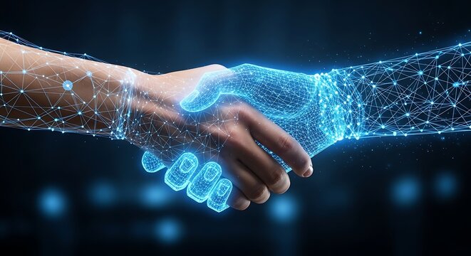 Human-AI Collaboration A Handshake Representing the Future of Technology