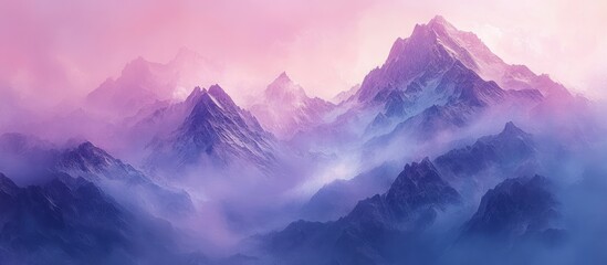 Misty Purple Mountainscape: A Serene Panorama