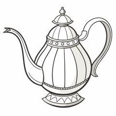Ornate silver teapot with curved handle antique beverage