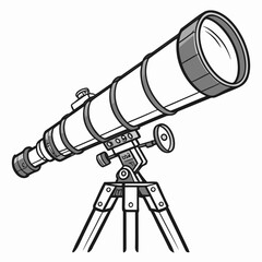 Astronomical telescope with tripod and lens astronomy science