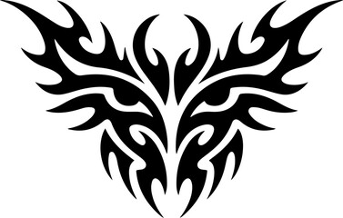 Obraz premium Tribal Phoenix Tattoo Design | Black Ink Vector Illustration