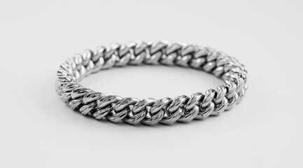 Obraz premium Close-up of a braided metal ring