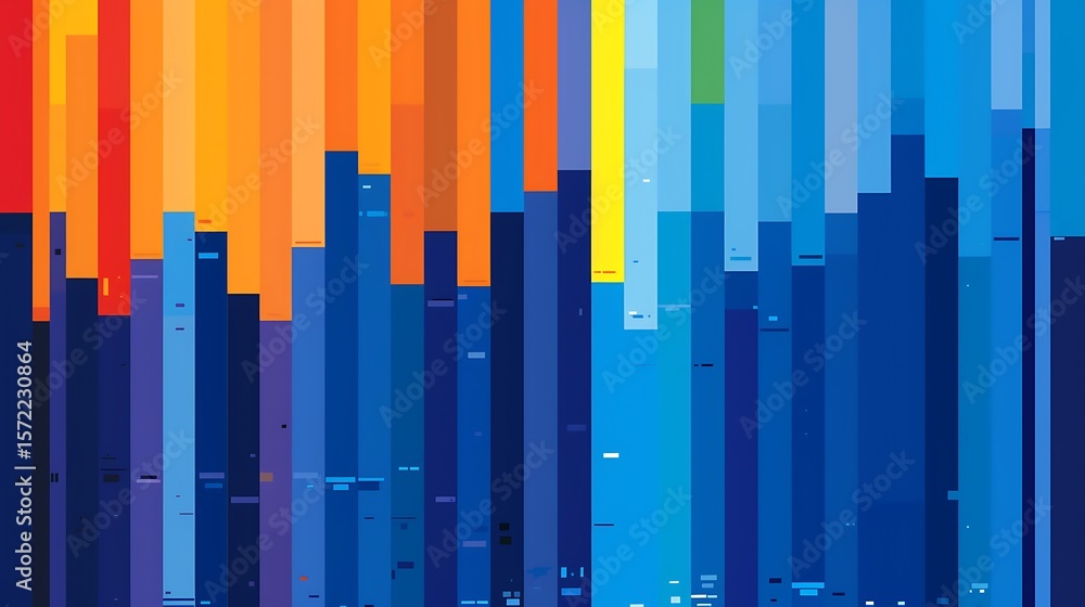Poster harmonic convergence of vibrant hues, blending to create a captivating visual symphony of color