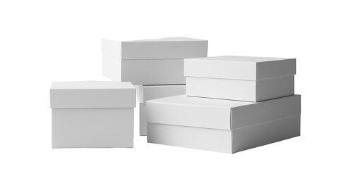 Obraz premium Stack of white cardboard boxes