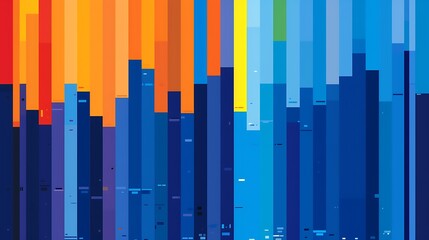 Obraz premium Harmonic convergence of vibrant hues, blending to create a captivating visual symphony of color