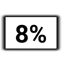 black color Discount and percent sign icon number 8%