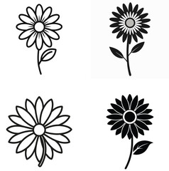 set of vector flowers