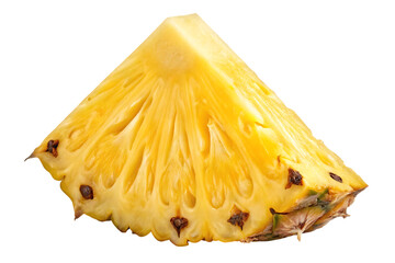 Juicy yellow pineapple slice with intricate texture fruit tropical