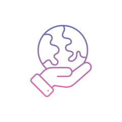 Earth Hand Icon vector stock illustration