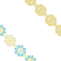Oriental Geometric Diagonal Luxury Ornament Border with Silhouette Texture