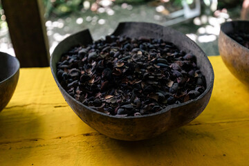 Cacao Husk Shells in a Rustic Bowl - Dominican Republic