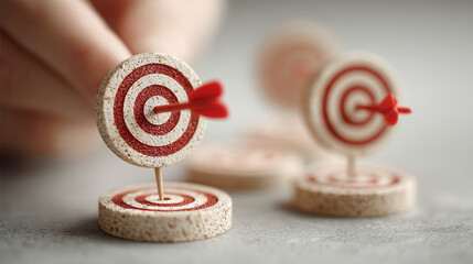 Aim for success target practice with darts in a modern office setting indoor focus on precision and strategy