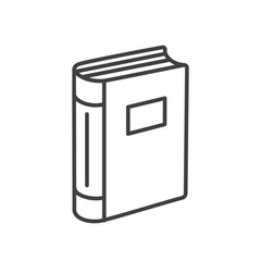 Outline book icon isolated flat design.