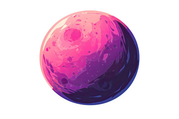 Pixelated pink and purple planet