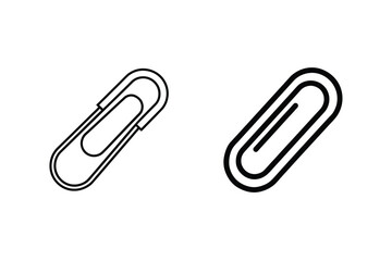 Black paper clips on white stationery office supply