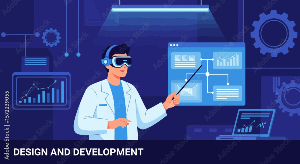 Poster innovative virtual reality engineering with data analysis and modern technology